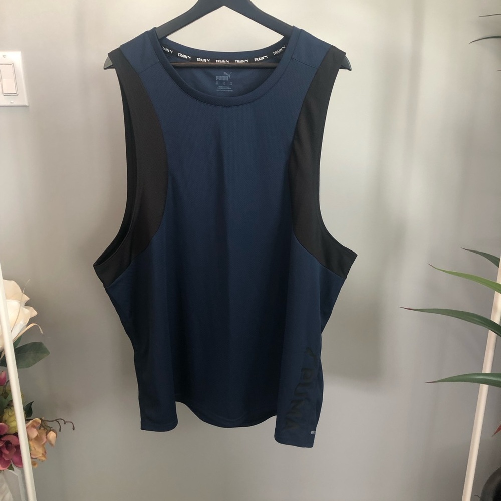Puma Men's Navy and Black Training Tank